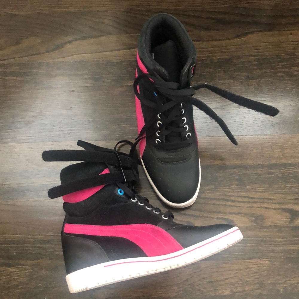 Pink High Top Wedge Puma Sneaker